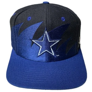 Vintage 1990s Dallas Cowboys NFL Logo Athletic Black Dome Sharktooth Snapback - Picture 1 of 8