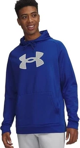 NEW Men's Under Armour Blue White Fleece Big Logo Hoodie Size Large MSRP $60.00 - Picture 1 of 9