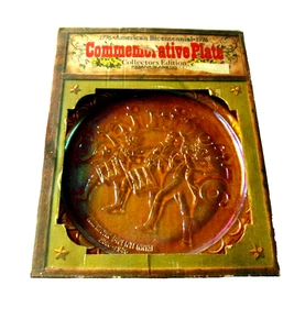 Indiana Glass Gold Bicentennial  Collector's Edition Commemorative Plate In Box - Picture 1 of 6