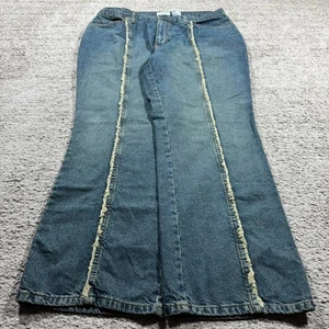 Vintage Punk Grunge Fringe Flare Bottom Y2K 2000’s Skater Denim Jeans - Picture 1 of 6