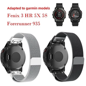 Adatto per Garmin Fenix 3/5/HR3/5X Cinturino Orologio Milanese Sgancio Rapido 20mm 22mm 26mm - Foto 1 di 11