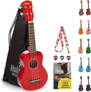 Hola! Music HM-21RD Maple Ukuleles with Bag & More, Soprano 21 Inch - Red - Picture 1 of 5
