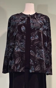 Elementz Women's Velvet Faux Two Piece Top W/bedazzlement Size XL - Picture 1 of 6