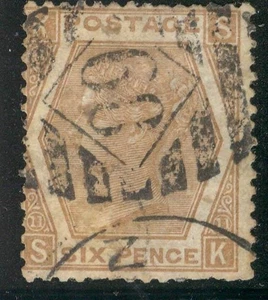 ENG_12 - ENGLAND. 6 Pence "QUEEN VICTORIA" Stempel. Gebraucht. Teller 12 - Bild 1 von 1