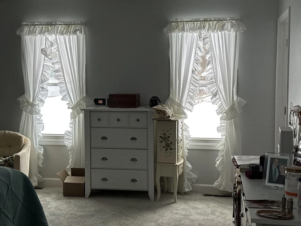 Cortina 2 Piezas Volantes Priscilla Ventana Cortina Panel 80"x84" Natural Foto 1 de 4