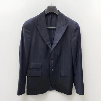 Chaqueta Blazer RRL Doble RL Ralph Lauren 40R Azul Rayas Parche Pkt Lino 4-Btn Foto 1 de 4