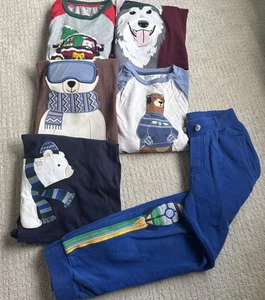Lot Of 6 Gymboree Size 8 Holiday Animal Santa Christmas Long-sleeve Appliqué Tee - Picture 1 of 14