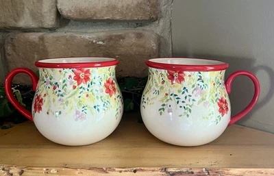 Taza de café Pioneer Woman DOS tazas “Holiday Cheer” olla vientre 28 oz Navidad Foto 1 de 4