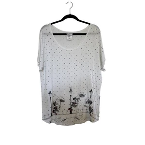 Disney Parks Minnie Mouse Umbrella Tee Polka Dot Size XL Disney Travel Vacation - Picture 1 of 4