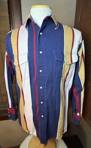 VINTAGE Wrangler Brushpoper gestreift Western Knopfleiste 15-36 passt wie ein Medium - Bild 1 von 11