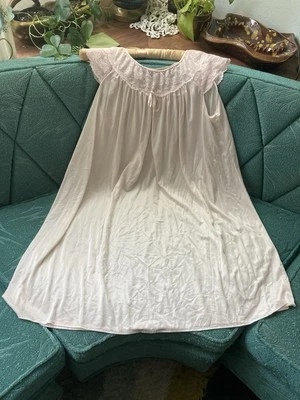 Vintage Pink Gilead Nightgown Medium Lace Sheer - Image 1 of 4