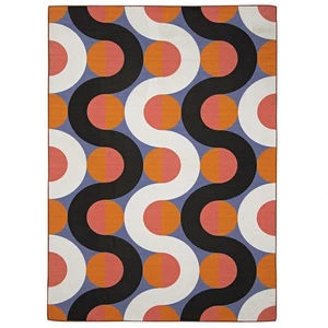Linon Outdoor Washable Jupiter Orange And Pink 2' X 3' Area Rugs RUGOW2123 - Picture 1 of 4