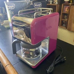 DeLonghi kMix Coffee Maker Pink DeLonghi Stainless Steel Plastic Tested Works. - Picture 1 of 8