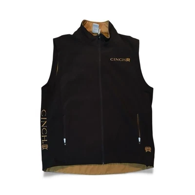 Colete usado Cinch masculino preto/castanho com zíper MWV1012000 - Imagem 1 de 4