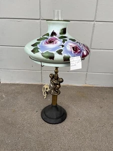 Antike Windlicht Blumenschirm Lampe Messingfuß - Bild 1 von 6