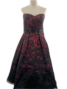 Aidan Mattox trägerlos Blumenmuster Organza Kleid Kleid 12 neu mit Etikett! $ 219,99 - Bild 1 von 7