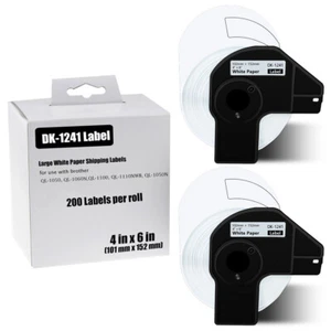 2Rolls 200 Shipping 4"X6" Label DK-1241 For Brother QL-1100 w/Permanent Frame - Picture 1 of 12
