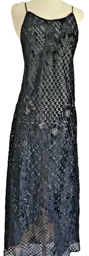 UNDERCOVER Abito vestito lingerie nero trasparente lungo Victoria’s Secret vintage M grunge gotico vel