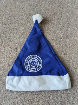 Sombrero de copa Leicester City unisex de Papá Noel, talla única - azul/blanco Foto 1 de 2