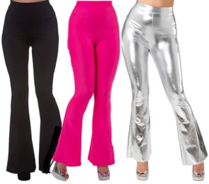Costume donna 70s esposto combat pantaloni metallizzato rosa nero accessori anni 70 - Foto 1 di 10