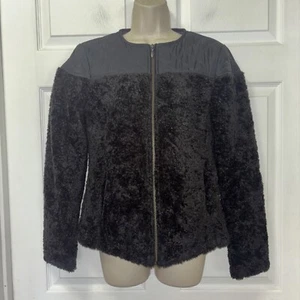 Prana Jacket Womens Sz S Small Full Zip Furry Black Long Sleeve Quilted Yoke - Picture 1 of 10