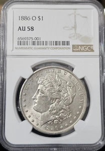 1886-O Morgan Dollar AU-58 NGC VIDEO - Picture 1 of 7