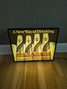 Vintage Seagrams Golden Spirits Lighted Beer Bar Liquor Sign Advertising - Picture 1 of 10