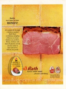 Vintage advertising print Food RATH Black Hawk Ham Canned Honey Glazed taste 63 - Picture 1 of 1