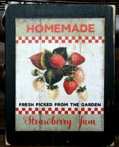 Mermelada de fresa casera granja rústica bloque de madera estante cuidador 3,5X4,5 - Imagen 1 de 2