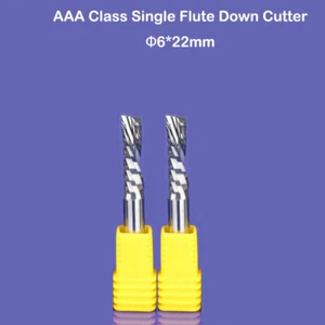 2 brocas de enrutador CNC para zurdos en espiral de flauta única corte descendente HQ 6 mm × 22 mm - Imagen 1 de 3