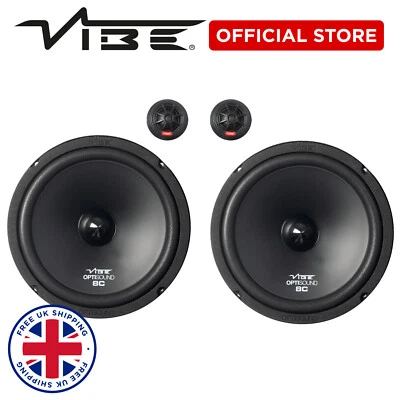 VIBE 8 INCH COMPONENT SPEAKERS 600 WATTS BASS LOUD CAR AUDIO OPTISOUND - Image 1 of 4