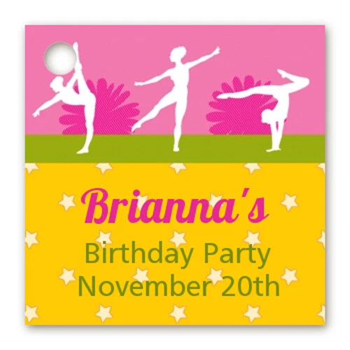 Gymnastics - Personalized Birthday Party Card Stock Favor Tags - Set of 20 - Изображение 1 из 1
