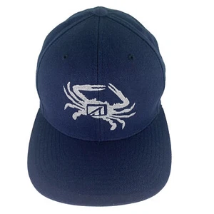 Gorra Yupoong Flaca Cultura Acuática Drifter Cangrejo Snapback Corona Alta Lana Azul Marino - Imagen 1 de 9