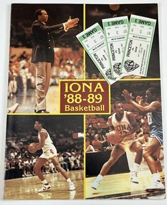 Programma Annuario Basket Vintage Iona Gaels 1988 1989 Gary Brokaw FIRMATO ++ - Foto 1 di 18