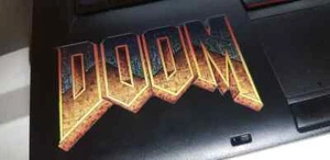 Doom Logo Sticker / Decal Full Colour Vinyl Printed and Contour Cut (100mm) ID - Picture 1 of 2