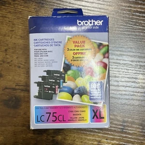 Brother LC75CL XL Yellow/Magenta/Cyan Ink Cartridge Expired 06/2018 New Open Box - Picture 1 of 7