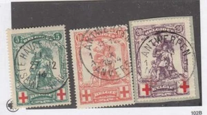BÉLGICA (MK5038) # B28-B30 EN MUY BUEN ESTADO USADO 5,10,20c MONUMENTO MERODE/1 EN PAPEL CV $86 - Imagen 1 de 1
