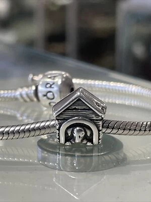 Cuentas de plata de ley 925 para casa de perro para pulsera con dije europeo Foto 1 de 4