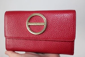 Borbonese Italy Women's Red Leather Purse Wallet Coin / Cards / Notes - Picture 1 of 19