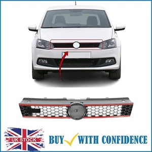 VW Polo GTI Only Centre Main Grille With Red Trim 09-14 NOT STANDARD Model - Picture 1 of 9