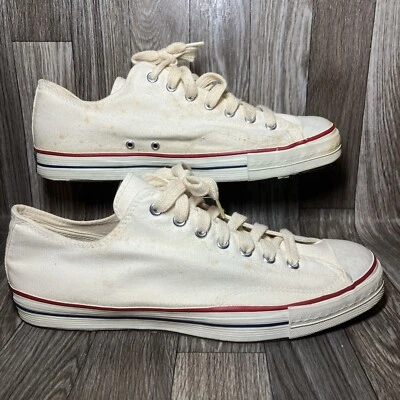 Vintage 60s 70s Converse All Star Chuck Taylor White Low Mens Size 12 USA Made - Image 1 of 4