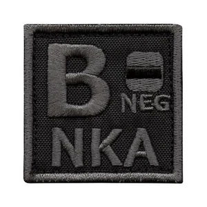 B- BNEG NKA blood type subdued ACU embroidery NKDA combat army morale hook patch - Picture 1 of 3
