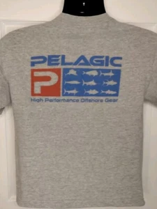 Lot of 2 Pelagic Youth Medium Short Sleeve Shirts – Gray & Black Fishing Tees - Picture 1 of 14