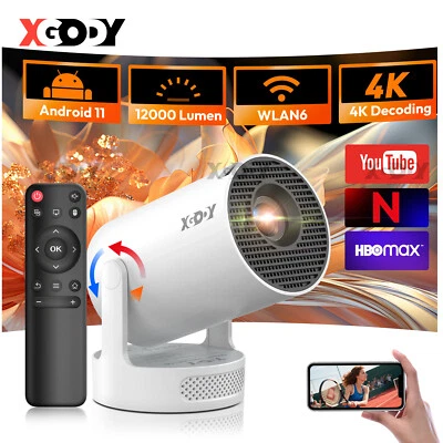 Mini 4K HD Projektor with 5G WiFi6 BT 5.0 Android 11, 180°Drehbares Outdoor-Kino - Bild 1 von 4