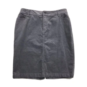 Charter Club Skirt Womens 4 Gray Corduroy Stretch Straight Pencil Back Slit - Picture 1 of 9