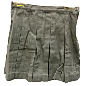 Lands' End Girls Uniform Top of Knee Box Pleat Skirt Gray Size 10 - Picture 1 of 4