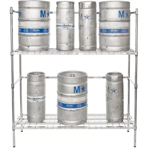 6 Keg Chrome Wire Shelf RACK 18" x 60" x 64" Bar Full Half Kegerator Beer - Picture 1 of 9
