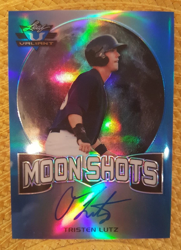 2017 LEAF VALIANT TRISTEN LUTZ MOON SHOTS BLUE AUTO #'D 32/35 - Image 1 of 4