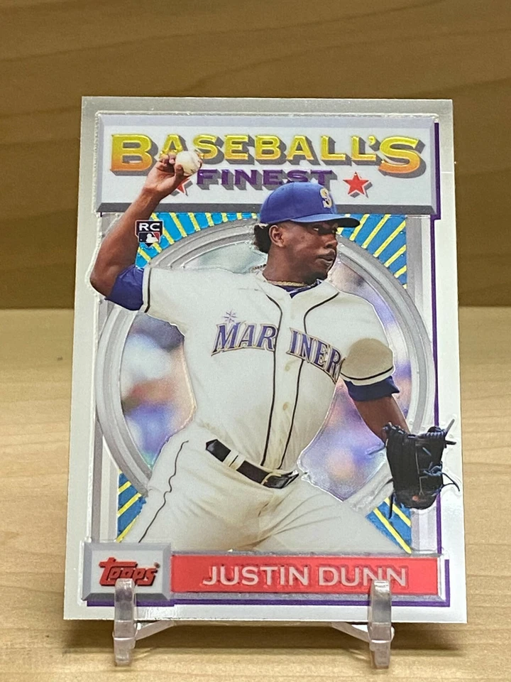 2020 Topps Baseball's Finest Flashbacks Justin Dunn RC Rookie Mariners #140  - Image 1 of 1
