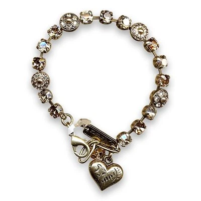 Bracelet by Mariana Woman Elegant Golden and Pearl Swarovski Crystals - Image 1 of 4